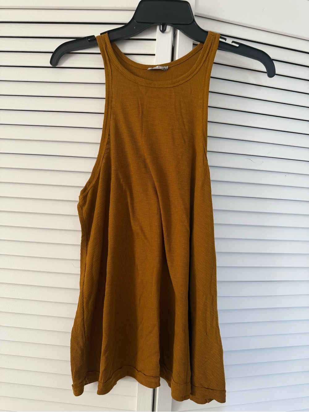 Free People Ribbed Tank Top in Mustard